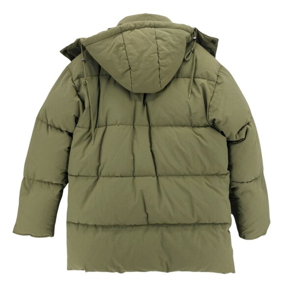 SCHOTT NYC Olive Green Down Filled Parka Jacket Removable Hood Est. MEDIUM - Picture 3 of 7